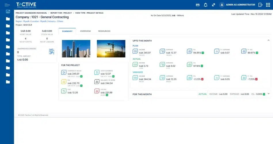Project Details Dashboard